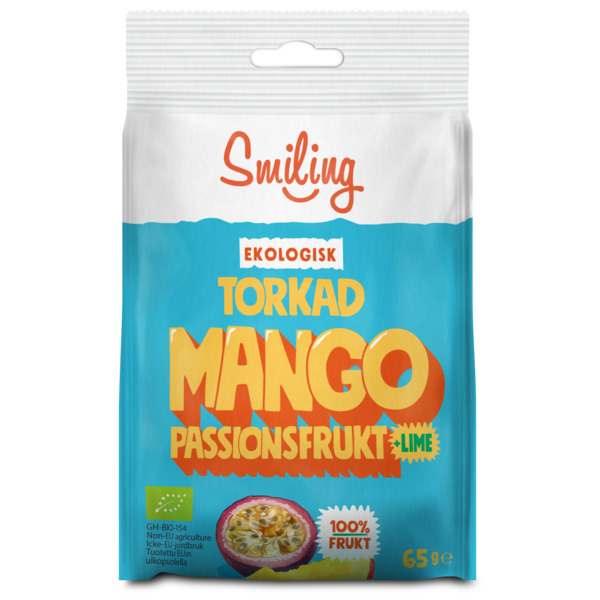 Smiling Mahe Kuivatatud Mango Granadilli ja Laimiga - 65g