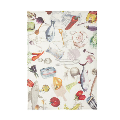 Coucke Köögirätik- Sardiinid- 100% linane, 50x75cm