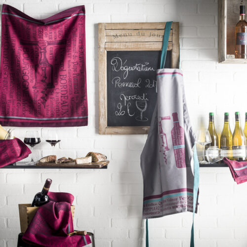 Coucke Köögirätik Tire bouchons bordeaux- 100% puuvill 50x75cm