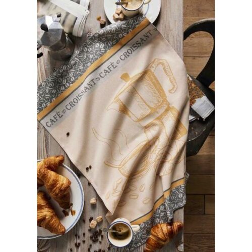 Coucke Köögirätik "Kohv ja Croissant"- 100% puuvill 50x75cm - beež